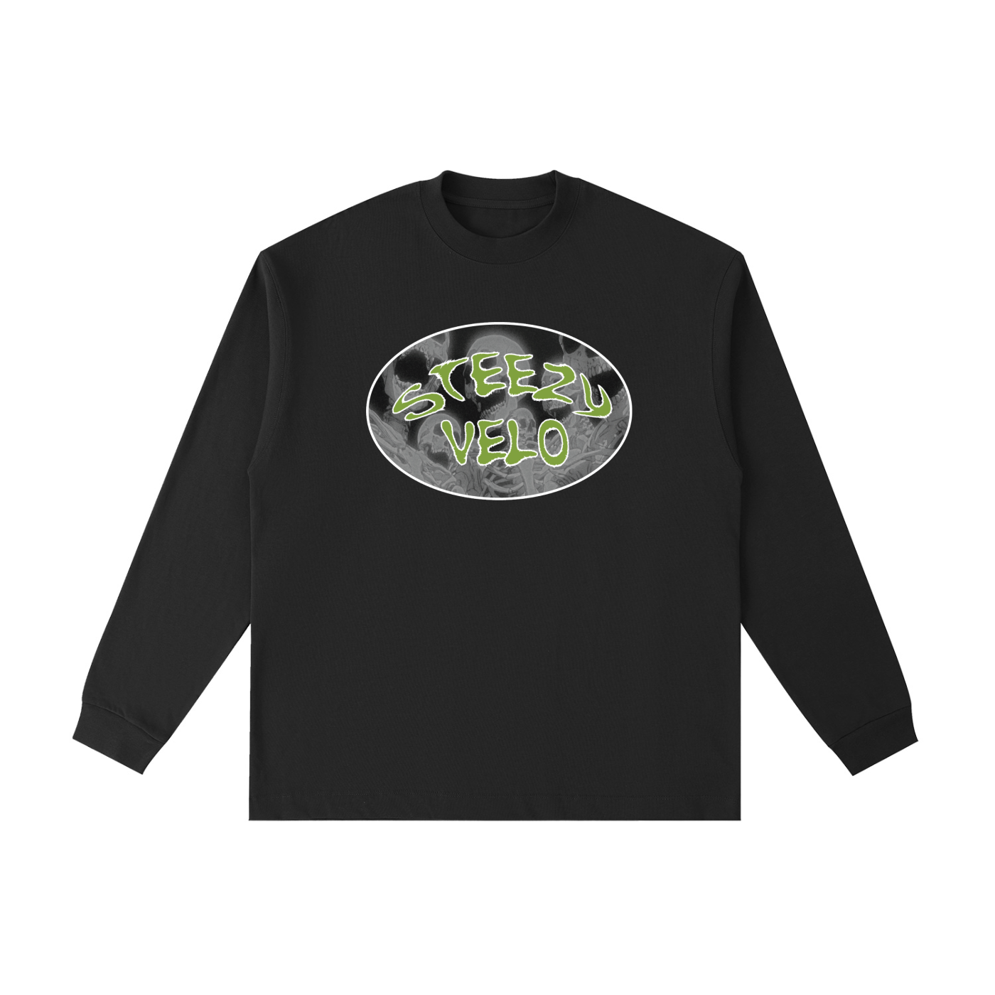 Grey/Green Logo Long Sleeve