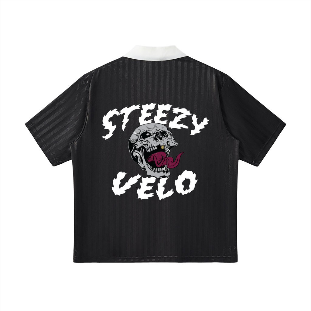 Contrast Collar Striped Soccer Jersey