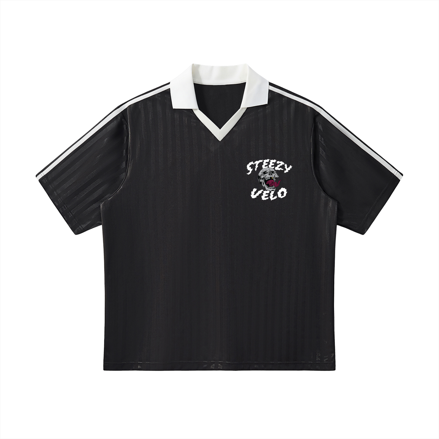 Contrast Collar Striped Soccer Jersey